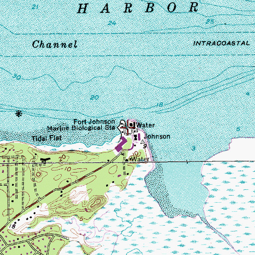 Topographic Map of Fort Johnson (historical), SC