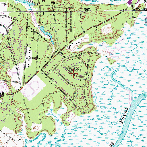 Topographic Map of Fort Johnson Estates, SC