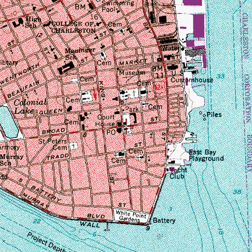 Topographic Map of Four Corners, SC