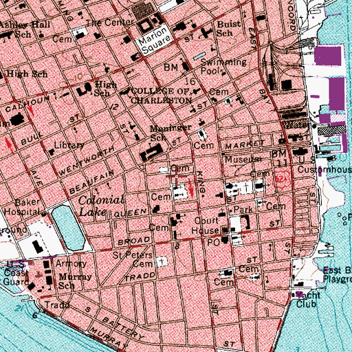 Topographic Map of Fulton Street Chapel, SC