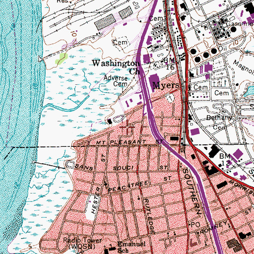 Topographic Map of Garden Hill, SC