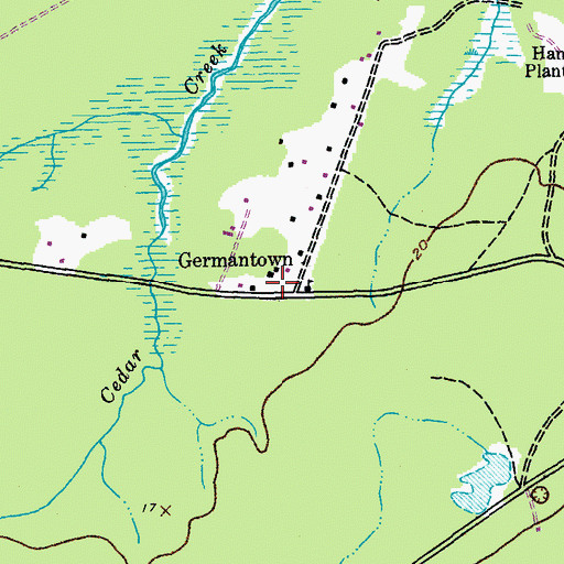 Topographic Map of Germantown Church, SC