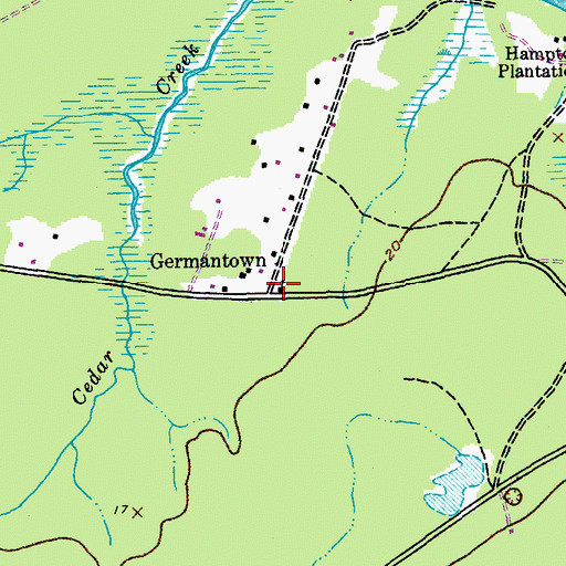 Topographic Map of Germanville School (historical), SC