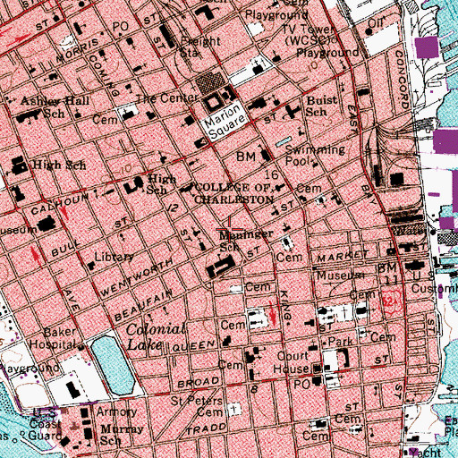 Topographic Map of Girls High School and Normal School (historical), SC