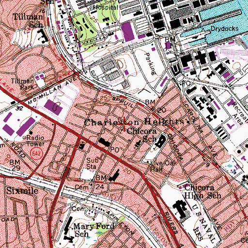 Topographic Map of Glad Tidings Assembly of God Church, SC
