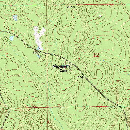 Topographic Map of Pritchard Cemetery, AL