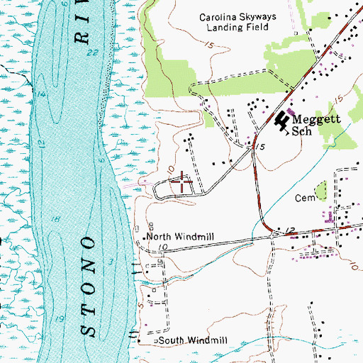 Topographic Map of Grimball Shores, SC