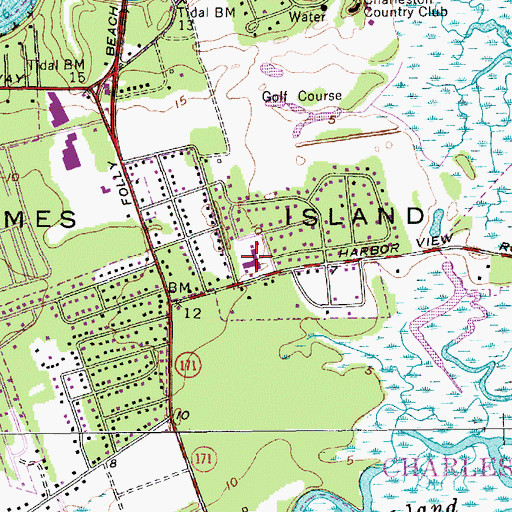 Topographic Map of Harbor View Elementary School, SC