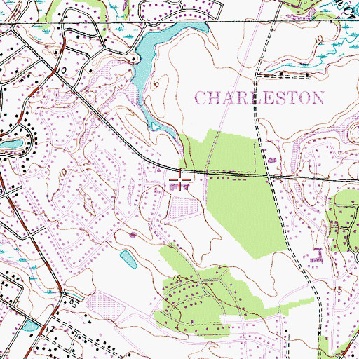 Topographic Map of Harbor View Shopping Center, SC