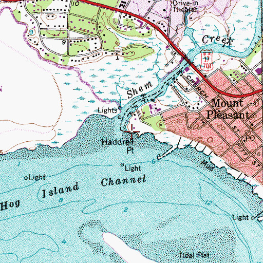 Topographic Map of Hibbens Ferry (historical), SC