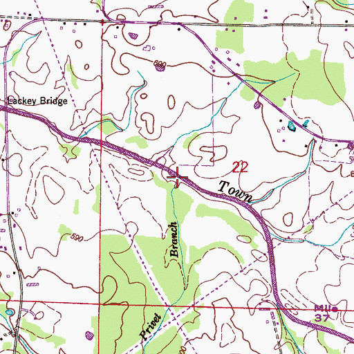 Topographic Map of Privet Branch, AL