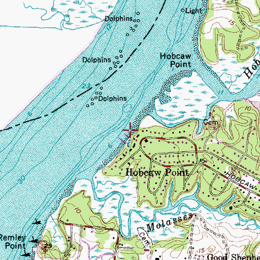 Topographic Map of Hobcaw Yacht Club, SC