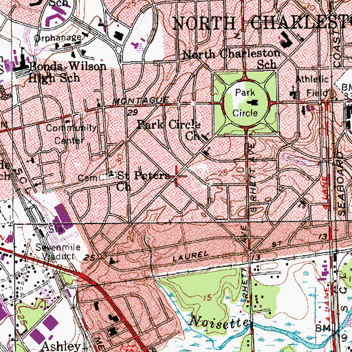 Topographic Map of Holmes Avenue Baptist Church, SC