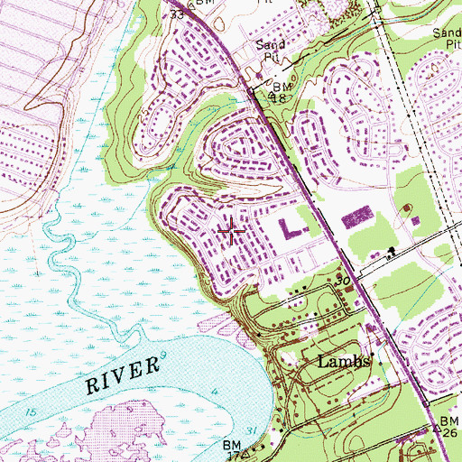 Topographic Map of Hunley Park, SC