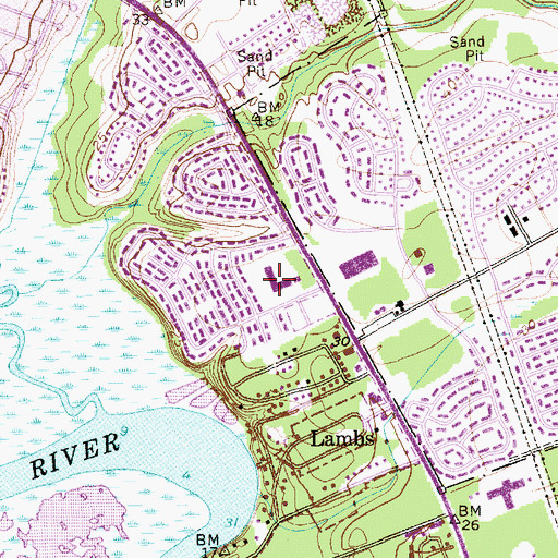 Topographic Map of Hunley Park Elementary School, SC