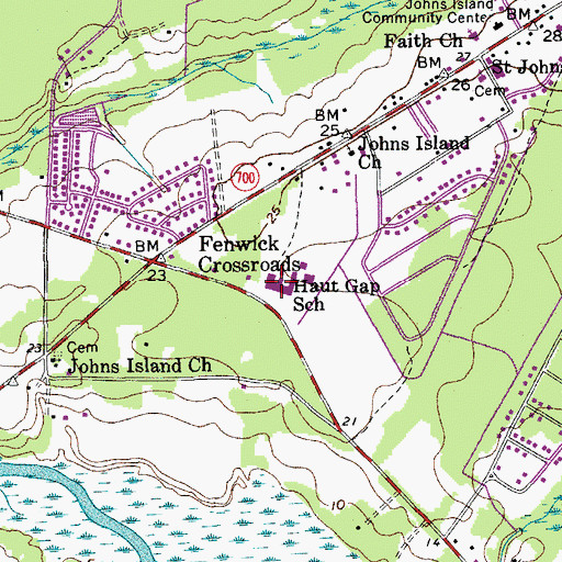 Topographic Map of Haut Gap Middle School, SC