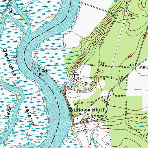 Topographic Map of Hutton Plantation, SC