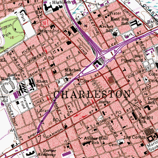 Topographic Map of Immaculate Conception Roman Catholic Church, SC