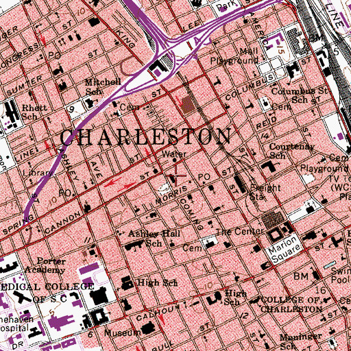 Topographic Map of Immaculate Conception School, SC