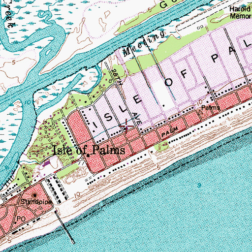 Topographic Map of Isle of Palms Baptist Church, SC