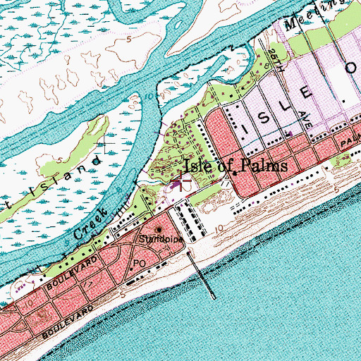 Topographic Map of Isle of Palms City Hall, SC