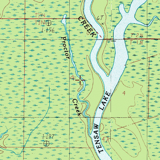 Topographic Map of Proctor Creek, AL