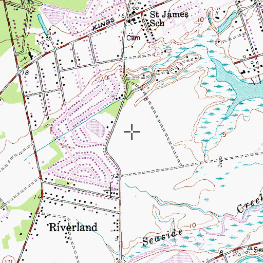 Topographic Map of Kings Acres, SC