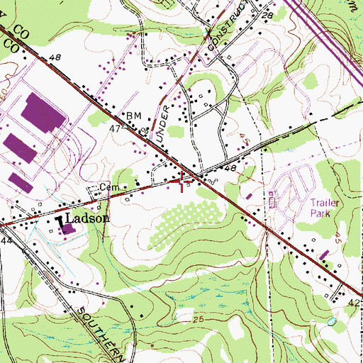 Topographic Map of Ladson Post Office, SC