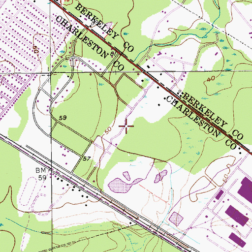 Topographic Map of Ladson Village, SC