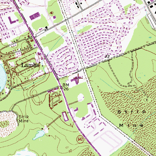 Topographic Map of Lambs Elementary School, SC