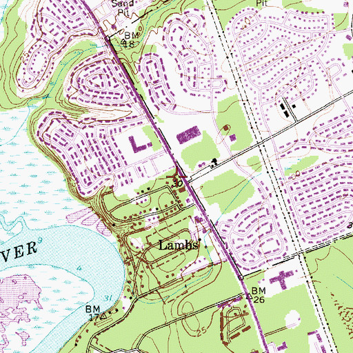 Topographic Map of Lambs School (historical), SC