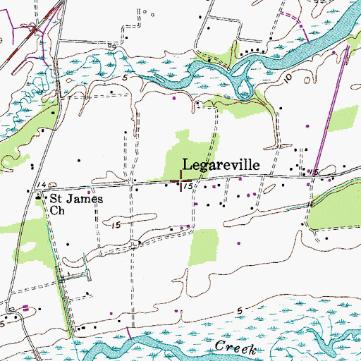 Topographic Map of Legareville School (historical), SC