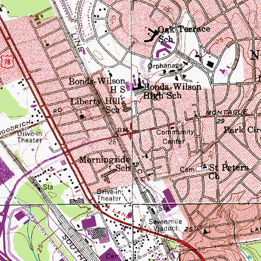 Topographic Map of Liberty Hills, SC
