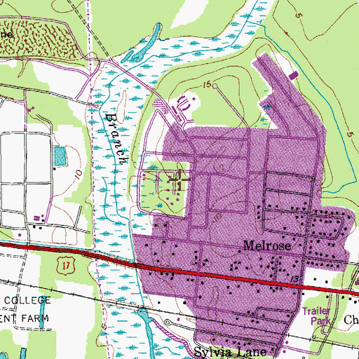 Topographic Map of Long Branch Estates, SC