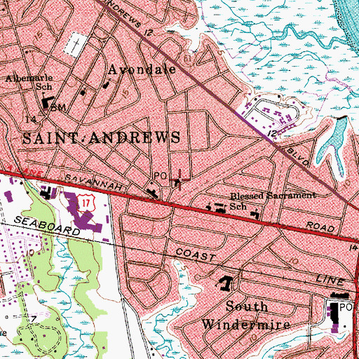 Topographic Map of Lutheran Church of the Redeemer, SC