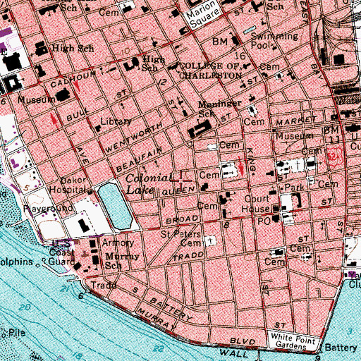 Topographic Map of Marine Hospital (historical), SC