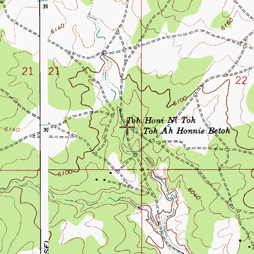 Topographic Map of Toh Ah Honnie Betoh, AZ