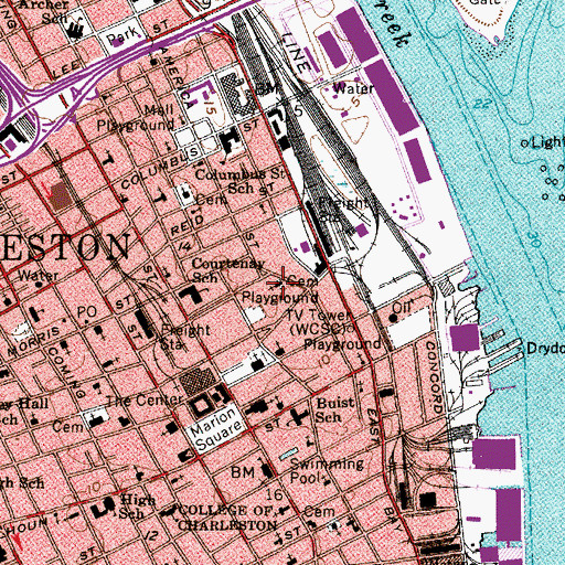 Topographic Map of Memorial Baptist Church, SC