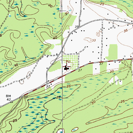 Topographic Map of Minnie Hughes Elementary School, SC