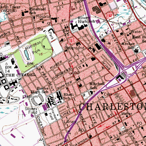 Topographic Map of Mount Carmel African Methodist Episcopal Church, SC