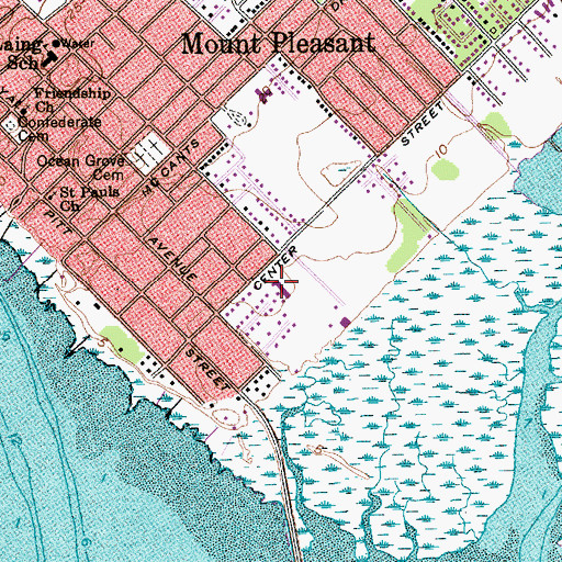 Topographic Map of Mount Pleasant Academy, SC