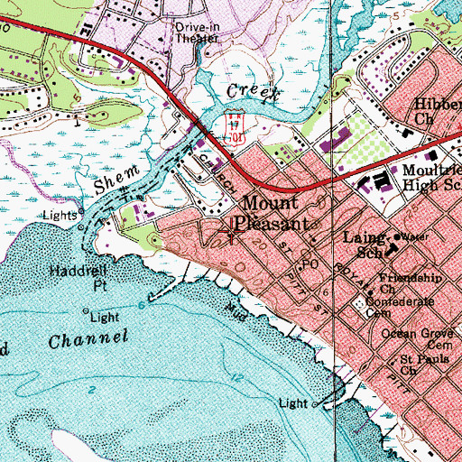 Topographic Map of Mount Pleasant Seventh Day Adventist Church, SC