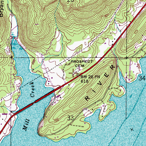 Topographic Map of Prospect Cemetery, AL
