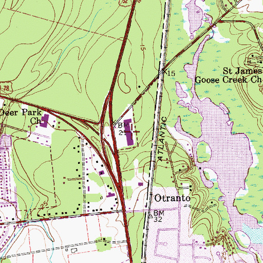 Topographic Map of North Fiftytwo Square Shopping Center, SC