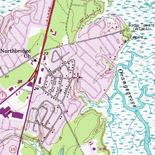 Topographic Map of Northbridge, SC