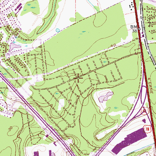 Topographic Map of Northwood Estates, SC