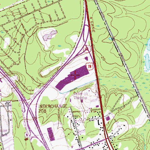 Topographic Map of Northwoods Mall Shopping Center, SC