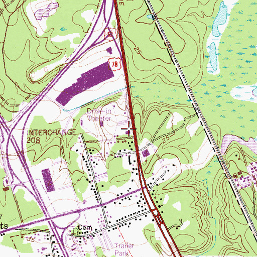 Topographic Map of Northwoods Merchant Plaza Shopping Center, SC