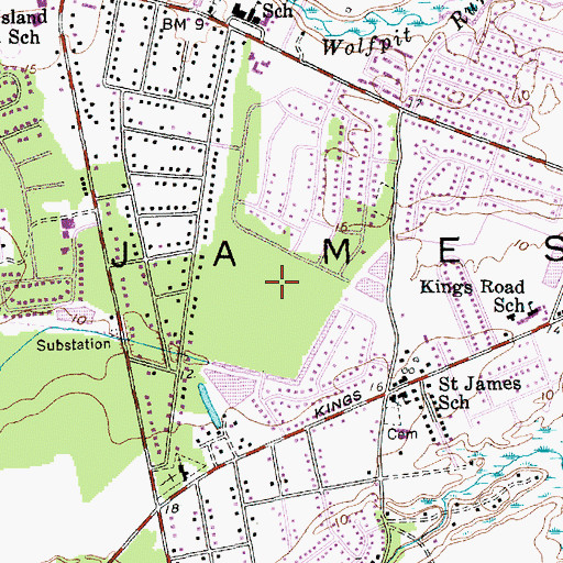 Topographic Map of Oakcrest, SC
