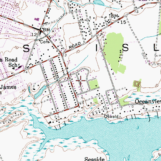 Topographic Map of Old Orchard, SC